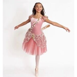 Weissman Dance Costume Girls Sz L Fairy Floral Ballet Tutu